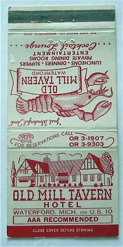 Cascade Motel (Olde Mill Inn on the Lake) - Matchbook (newer photo)